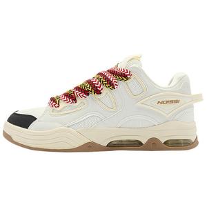 Антискользящие износостойкие низкие скейтбордские кроссовки мужские белые бежевые QIAODAN, цвет береза белый/слоновая кость белый