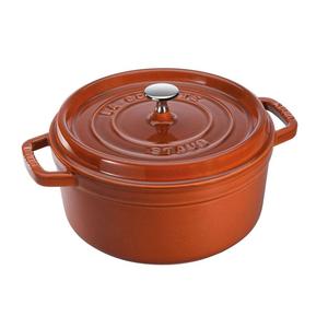Круглая чугунная кокотница Staub, 5,25 л, 26 см, корица