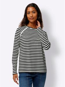 Полосатая рубашка черного и бежевого цветов Heine