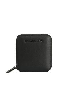 Кошелек из гладкой кожи с квадратной молнией Smith and Canova, черный
