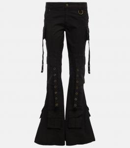 Расклешенные джинсы с низкой посадкой и декором Blumarine, Nero