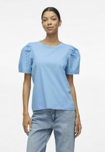 Блуза VILA MIT KURZEN ÄRMELN RUNDHALS, Blissful Blue/Blue