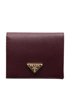 Небольшой кожаный кошелек Prada, красный