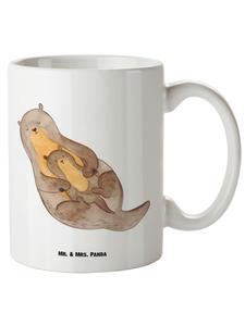 Кружка XL Выдра-ребенок без слов в белом цвете Mr. & Mrs. Panda