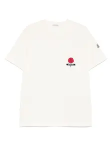 Футболка с вышитым логотипом MONCLER, нейтральный