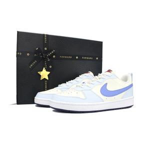 Кроссовки Nike Court Borough Skateboarding Shoes Women's Low-top Beige/Blue, бежевый/синий