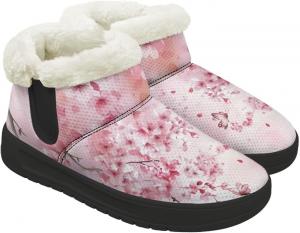 Женские зимние сапоги, легкие и удобные, для улицы и дома, с меховым воротником GETELINSENG, Cherry Blossom
