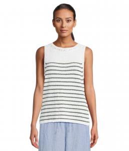 Топ Tommy Bahama Crochet Edge Striped Tank, Dark Jade