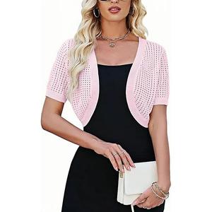 Женский короткий рукав болеро кардиган легкий трикотажный свитер Maxxis Merch, Pink