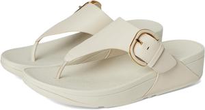 Туфли FitFlop Lulu Resin-Buckle Leather Toe-Post Sandals, Paris Beige