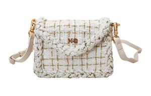 MQ Полиэстеровая маленькая квадратная сумка через плечо конверт женская синяя экрю, Ecru