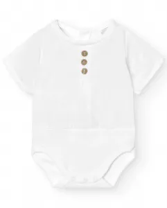 Комплект из 2 детских боди с короткими рукавами и планкой на пуговицах BABIDÚ, белый