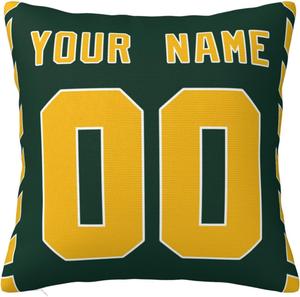 MMAOLP Персонализированный чехол на подушку с именем и номером Dark Green Pillow Cover-01