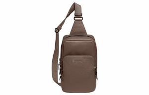Кожаная сумка-слинг из телячьей кожи Gotham, поясная сумка, наплечная сумка, кроссбоди Coach для мужчин, коричневый