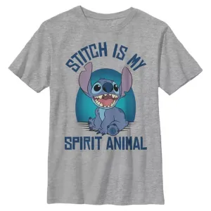 Футболка с полосками и портретом Lilo & Stitch для мальчиков 8-20 Disney, серый