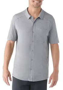 Мужская рубашка Smartwool на пуговицах из нержавеющей стали, цвет Light Grey Heather