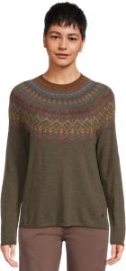 Свитер Royal Robbins Women's Westlands Fairisle Crew, Everglade Heather Monarch Pattern