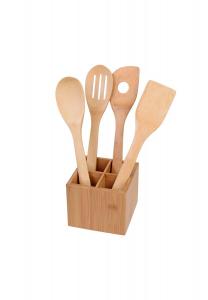 Ящик для хранения с набором бамбуковых кухонных ложек Gräwe, natur