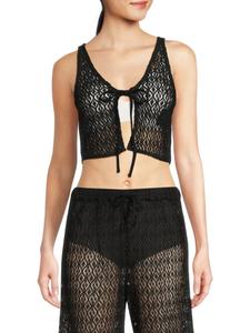 Укороченный топ Iben Knit, связанный крючком Noisy May, черный