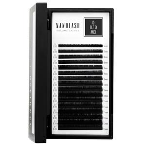 Nanolash Накладные ресницы для наращивания - 0,10 завиток D микс 6-13мм 16 полосок