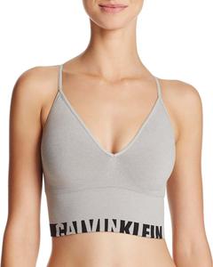 Женский бесшовный бюстгальтер-бралетт Calvin Klein с логотипом и удлиненным рукавом, Grey Heather