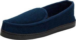 Мужские шлепанцы KingSize из хлопкового вельвета с широкой посадкой, темно-синий