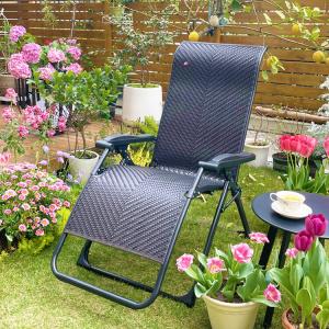 Purple Leaf Складное кресло для отдыха из ротанга в ретро-стиле, цвет antique bronze