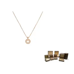 BVLGARI Серия 18K Rose Gold украшенное стразами ожерелье unisex
