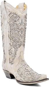 Женские белые ковбойские сапоги Corral с заостренным носком для свадьбы Corral Boots, белый