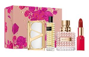 Подарочный набор блеска для губ Limited Edition 50мл+#111A+зеркальце для макияжа+15мл Valentino