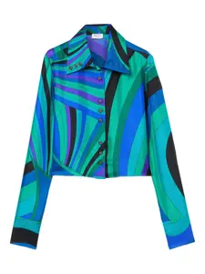 Рубашка с графичным принтом Pucci, зеленый