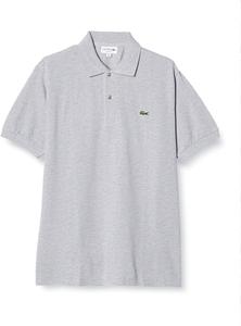 Мужская рубашка-поло Lacoste, L1264, классическая рубашка-поло с коротким рукавом (меланжевая пряжа) , серый