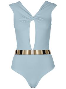 Купальник с высоким воротом SEA ME SWIM COTE DAZUR Gold Edition, светло-голубой