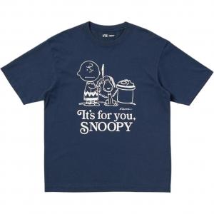 UNIQLO Футболка PEANUTS SS25 мужская navy blue