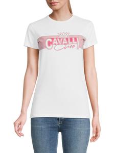 Футболка с логотипом Roberto Cavalli, белый