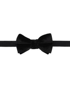 Мужской бархатный галстук-бабочка Пуаро однотонного цвета TRAFALGAR, Black