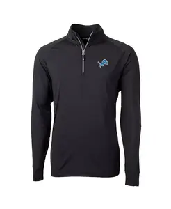 Мужская черная толстовка Detroit Lions Adapt Eco Knit с четверть-молнией Cutter & Buck