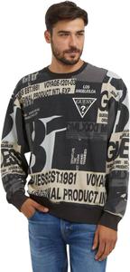 GUESS мужской свитшот 1981 Collage, Jet Black Multi