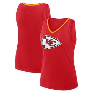 Женский логотипный майка-танк v-neck athletic red kansas city chiefs stellar win Unbranded