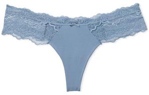 DREAM ANGELSV Трусики-стринги с кружевной отделкой/ Женские трусики голубые 1 упаковка Голубой серый Victoria's Secret, 1 упаковка (Голубой серый)