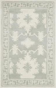 Ковер SAFAVIEH, 77 x 122 см, Bella Collection Accent, Grey & Ivory, ручной работы из шерсти, идеален для помещений с высокой проходимостью: прихожая, гостиная, спальня (BEL132B)