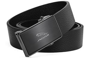 JAGUAR Мужской ремень из натуральной кожи черный шириной 3.4 см, Black