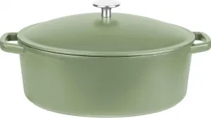 Чугунная кастрюля/горшок GSW 30 x 24 см, индукционная, можно мыть в посудомоечной машине, зеленый Gsw