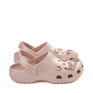 Классические сабо Crocs с драгоценными камнями, розовый