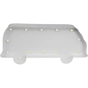 LED Декоративный свет Кемпинговый автобус LED-модуль 1 шт., теплый белый, настенный светильник, настольная лампа для автобуса, каравана, фургона, 14 лампочек - 23x10 см Marquee Lights, белый