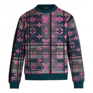 Толстовка LOUIS VUITTON LV SS21 Monogram Crewneck Pullover Long Sleeve Sweatshirt For Men Green 1A8P0J, темно-зеленый