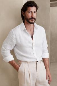 Льняная рубашка Castello Banana Republic, белый