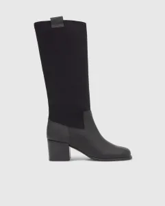 Женский ботинок из кожи и ткани без застежки Castañer, черный