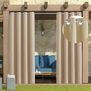 Пакет из 8 уличных штор, уличные шторы, 132 x 275 см (Ш x В), непрозрачные, ветрозащитные, водоотталкивающие, защита конфиденциальности, защита от ультрафиолета (52 x 108 дюймов, красные) Topchances, желтый