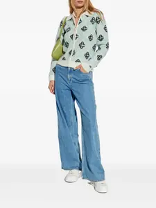 Кардиган на молнии с монограммой CASABLANCA, зеленый